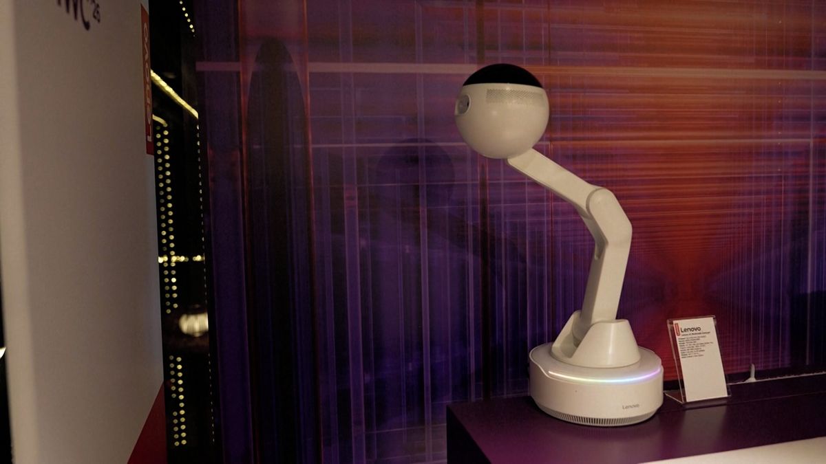 AI robot vypadá jako mimozemšťan. Dlouhý krk natáhne až k vám